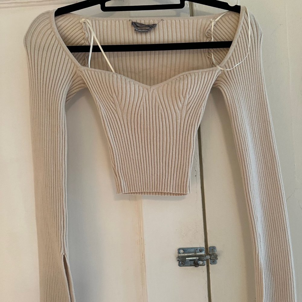 Urban Outfitters Juliet Portrait Neck ribbed sweater